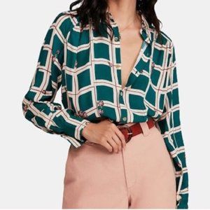 FREE PEOPLE Window to my Heart Blouse Top Shirt Size M